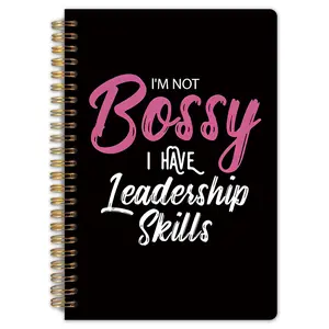 1. This "I'm not domineering, I have leadership skills" fun notebook - spiral-bound with horizontal lines on the inner pages, small and portable size, suitable as a gift for superiors and suitable for professionals to use.