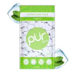 PUR Gum | Aspartame Free Chewing Gum | Xylitol | Coolmint Flavored Gum, 55 Pieces (Pack of 1)