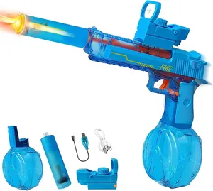 Electric Water Gun for Adults Kids, Automatic WaterGun with Led Light, Long Range Transparent Electric Squirt Gun Blaster Summer Outdoor Pool Party Toys Gifts for Boys Girls