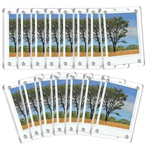 Acrylic Fridge Magnetic Photo Frame, 5/10/15pcs Picture Frame Set Double Sided Photo Refrigerator Magnet Picture Frame for Instax Mini, Transparent Picture Display Frame, Decor