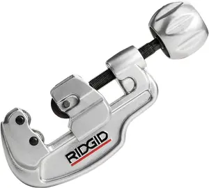 RIDGID 29963 Model 35S 1/4" to 1-3/8" Stainless Steel Tubing Cutter with X-CEL Knob Silver Ridgid Tool Company 6 Bearings for Smoother Cut