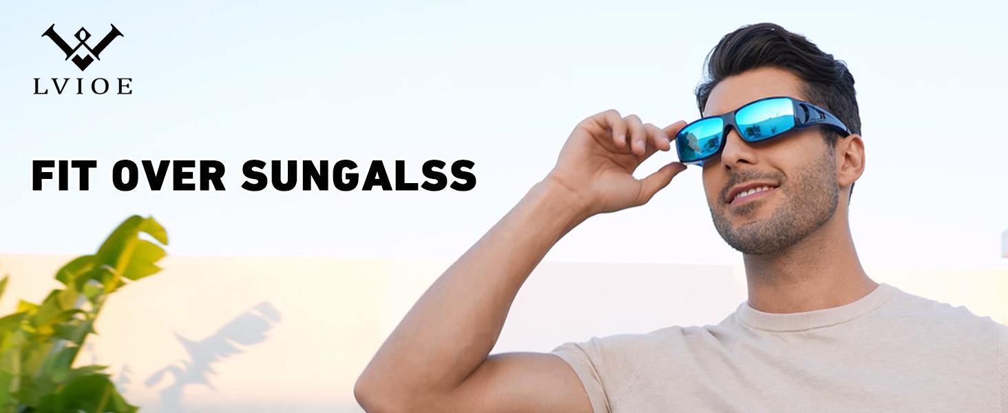 Over Glasses Sunglasses Wrap Around Polarized Sunglasses for Men Women Fit Over Prescription Glasses with UV Protection