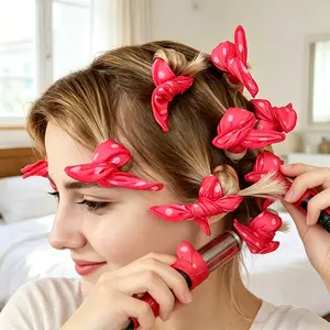 2026 Heatless Hair Curlers 10pcs Soft Bendable Sponge Rollers Overnight Sleeping Curls for Short Hair Natural Waves No Heat Damage Pink Polka Dot Styling Tool