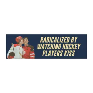 Radicalized by Watching Hockey Players Kiss Heated Rivalry Cottage Bumper Magnet, Heated Rivalry Car Magnet, Hockey Merch Gay Romance Love Gift for Fan