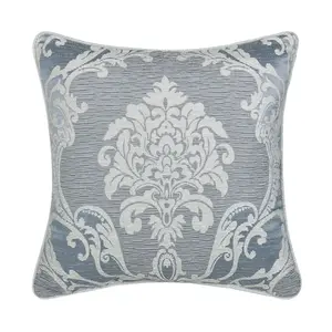 Queensbury Steel Blue Square Decorative Throw Pillow 20" x 20"