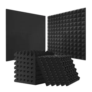 VEVOR Acoustic Foam Panels, 36 Pack 12 x 12 x 2 inches, Pyramid Soundproof Wall Panels,Acoustic Panels,Sound Dampening Absorbing Panels for Studio Wall and Ceiling,Black