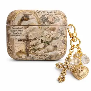 Jesus Preppy Faith AirPods Cover, God Loves You Christian Bible Verse Case For Airpods Gen 1 2 3 4 Shockproof Durable Accessories Gift