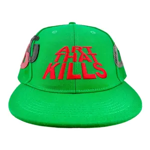 Gallery Department Green Fitted Custom Embroidered Graphic Hat with ATK G Patch, Custom Embroidered Hat