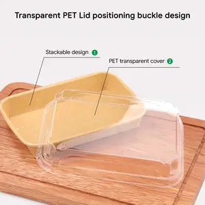 10 Disposable Sandwich Boxes with Transparent Swiss Roll Cake Container, Paper Food Containers for Sushi, Muffins, Waffles, Cookies, Business Desserts