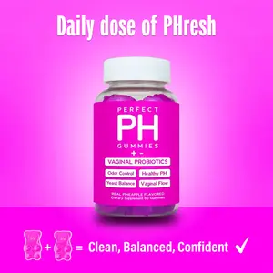 Perfect PH Balance Gummies - Women's Real Pineapple Flavored Vaginal Supplement - One Month Supply - Probiotics Vitamins Natural Wellness Boost Dietary Supplement- Gelatin-Free