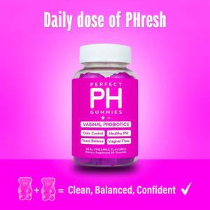 Perfect PH Balance Gummies - Women's Real Pineapple Flavored Vaginal Supplement - One Month Supply - Probiotics Vitamins Natural Wellness Boost Dietary Supplement- Gelatin-Free