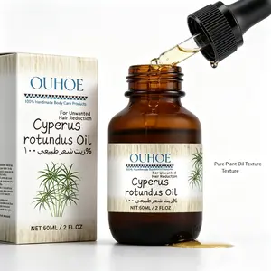 【4 Pcs】OUHOE Cyperus Rotundus with Dropper Natural hair removal inhibitor oi，Painless depilate， Body Skin Nourishing Oil, Gentle skincare & Reduce Body Hair , Easy To Use  hair removal oil ideal protective balm body hair growth