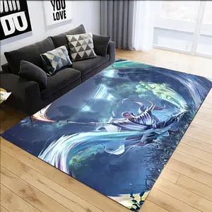 Chic and practical flannel carpet, martial arts masters demonstrating ultimate skills, suitable for living room/dining room/entrance hall/office/gaming room, warm home decor, universal for ins style, bathroom carpet, machine washable, decorative carpet