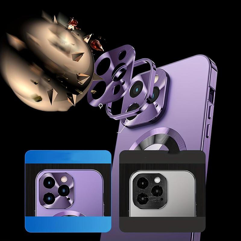 Premium Fashion Anti-Slip Magnetic Metal Phone Case, Compatible with iPhone 17 16 15 14 13 12 Plus Pro Max Air, Mobile Accessories