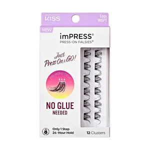 Impress Falsies Self Adhesive Eyelashes, 12 Lash Clusters - Edgy