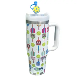 Pickleball 30oz Tumbler- Multi Paddle Stainless Steel Cup Reusable Insulated Drinkware