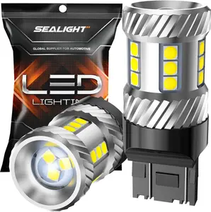 SEALIGHT 7443 7440 LED Bulb White Reverse Light, 7441 7444 T20 W21W LED Light Bulb with Projector Replacement for Backup Light,Tail Light,Brake Parking, Pack of 2