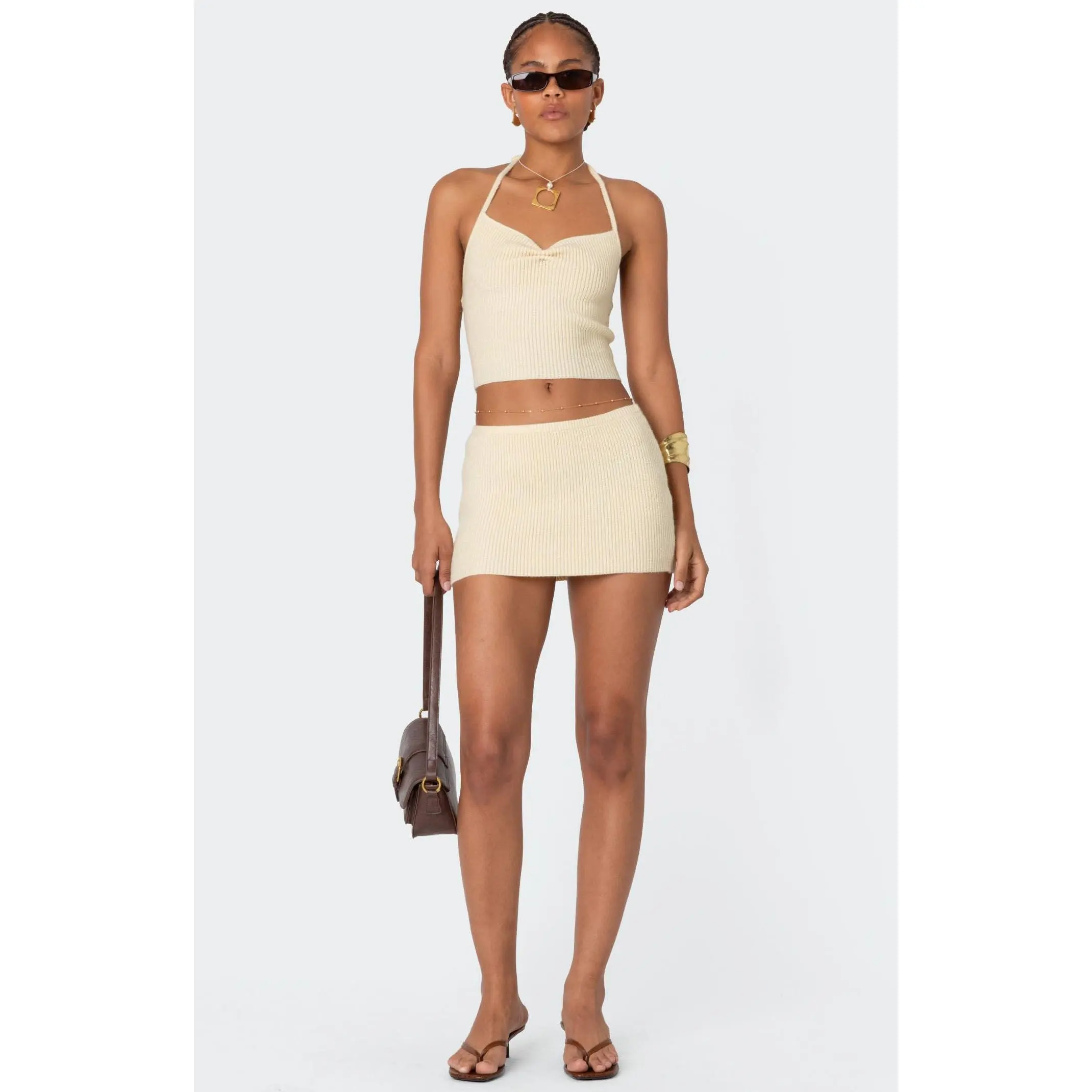 Edikted Women's Fiona Knit Mini Skirt - Multicolor