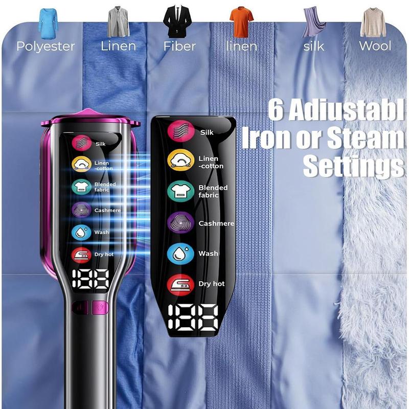 Compact 2-in-1 Handheld Garment Steamer & Iron, 15s Rapid Heat-Up with 5 Steam Levels, Ceramic Panel, 110-120V Travel-Friendly Portable Steamer for Clothes - Perfect for Business Trips, Home & On-the-Go Use