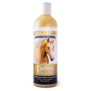 Jeffers Equine Glistening Gold All-Natural Tearless Horse Shampoo with Pure Hawaiian Coconut Oil