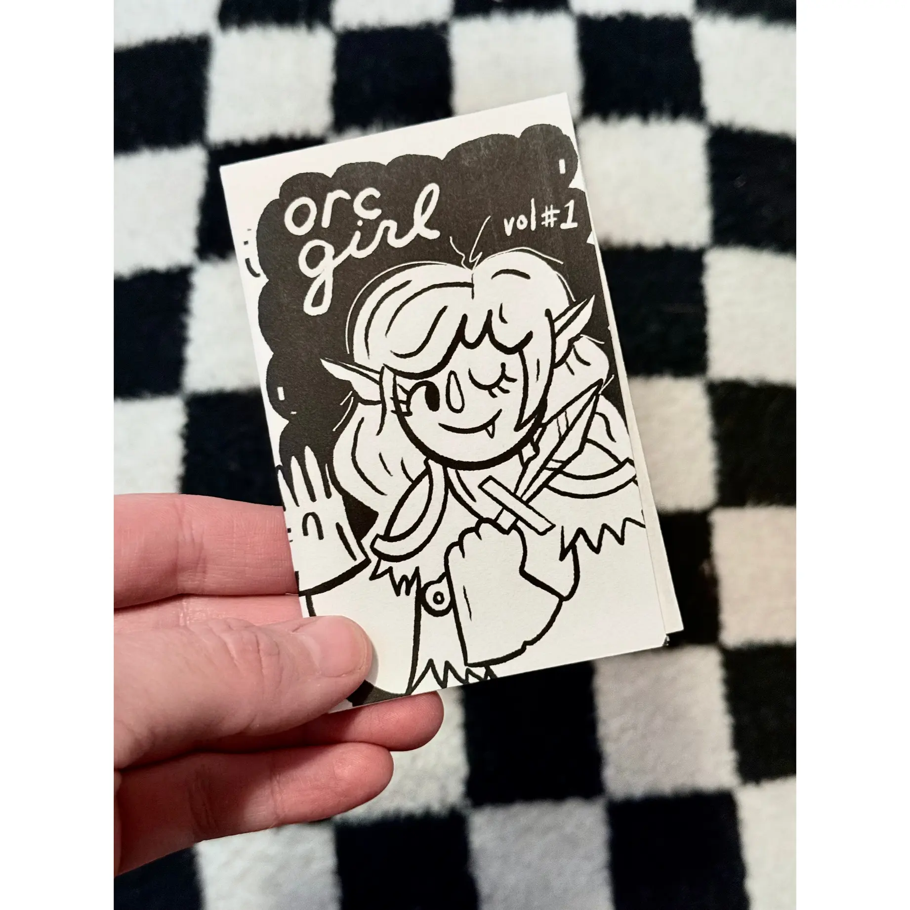 Orc Girl 6 page mini zine, 3x2 nches