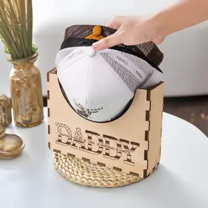 Personalized Wooden Hat Holder, Personalized Cap Holder, Custom Hat Holder, Wood Trucker Hat Box Rack,Hat Storage Box, Fathers Day Gift, Birthday Gift, Custom Gift For Dad, Cap Holder, Custom Cap Stand,  Wooden Hat Box, Hat Holder With Name HH03