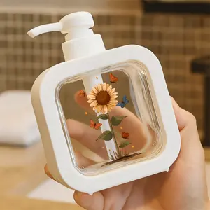 Moisturizing Hand Soap Pump Bottle, Soap Dispenser, Kitchen Soap Dispenser, Bathroom Soap Dispenser, Vibrant Retro Aesthetic Liquid Container, Home/Office Decorative Hand Sanitizer Dispenser, Bold Colors Shiny Lip Design, Easy to Use & Clean