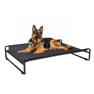Veehoo Original Outdoor Elevated Dog Bed Cooling Raised Design Portable Pet Hammock with Breathable Washable Mesh No Slip Feet for Large Dogs