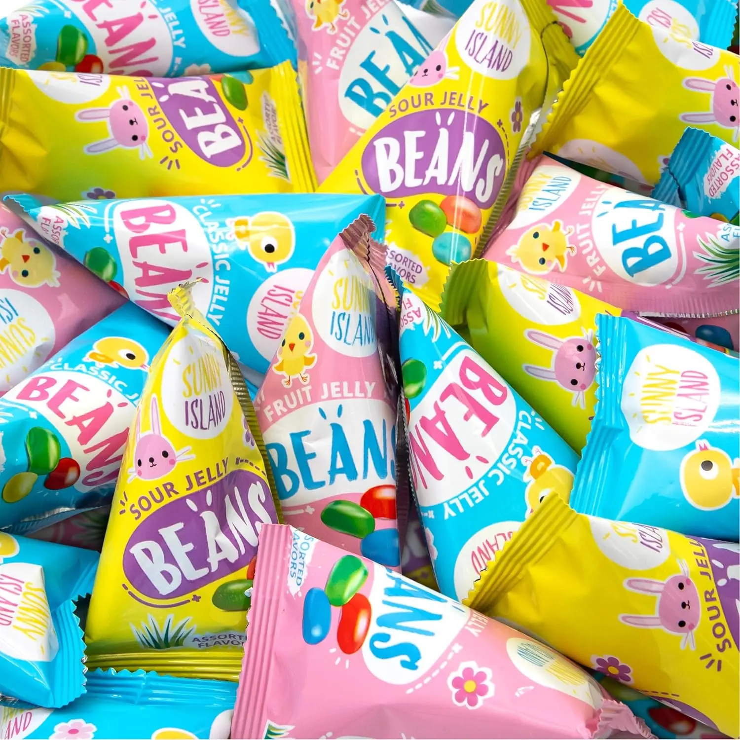 Jelly Beans | 18 Mini Packs | Easter Candy Individually Wrapped | Easter Eggs Fillers | Sour & Classic Fruit Mix for Egg Hunt, Baskets and Party Favors