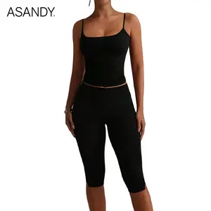 ASANDY Women's High Waist Capri Leggings 4-Way Stretch Slim Fit Cropped Workout Pants Versatile Style Perfect For Daily Gym Casual & Loungewear Looks