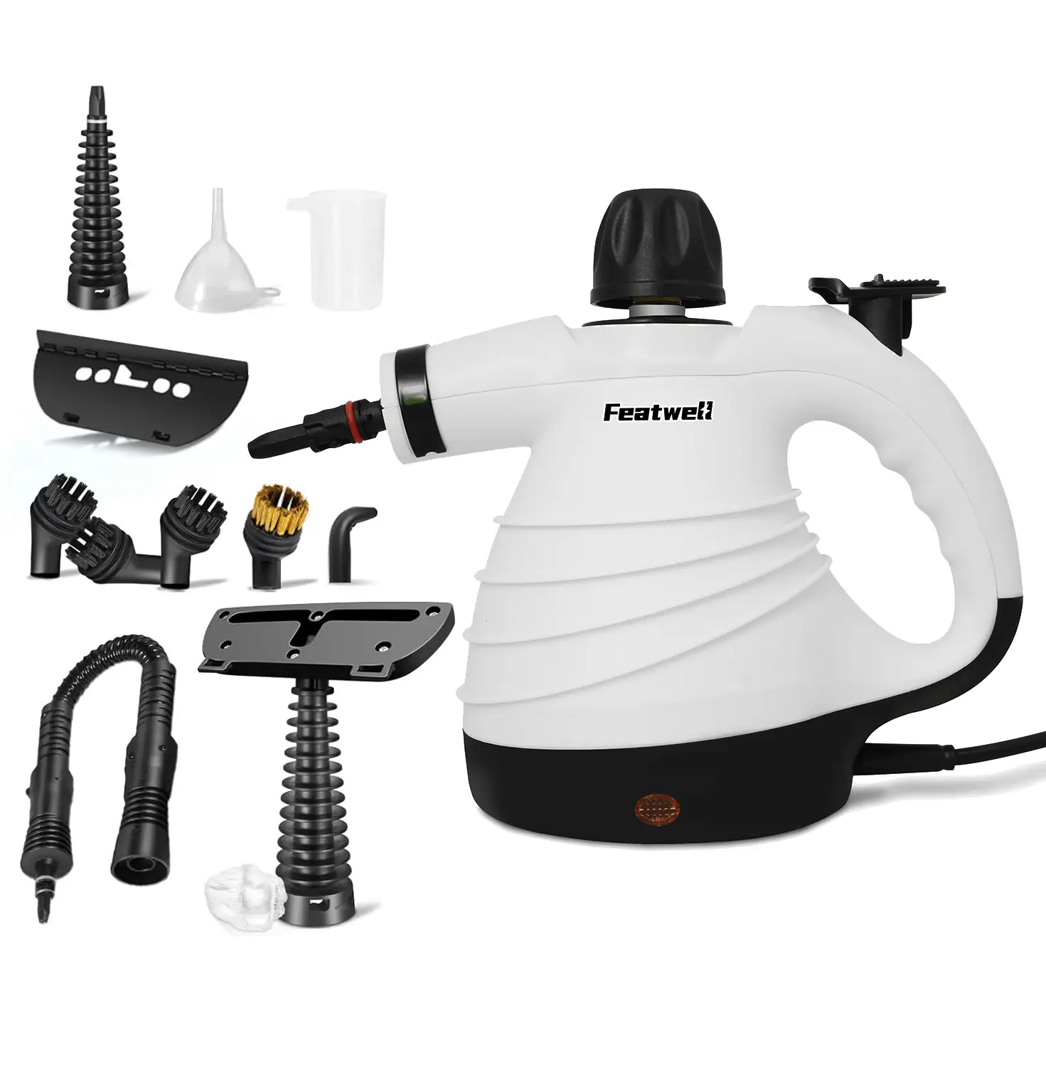 Featwell Handheld Multi-Surface Natural Steam Cleaner with 12 pcs Accessories, Multi-Purpose Steamer for Home Use, Steamer for Cleaning Floor, Upholst