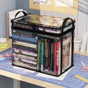 Transparent Storage Box with Flip Lid - Heavy Duty Plastic Organizer, Suitable for Books, Clothes, Snacks, Office Documents - Large Capacity Multi-Functional, Home and Office Storage Basket, Book Storage, Durable Structure, Clear Storage Box