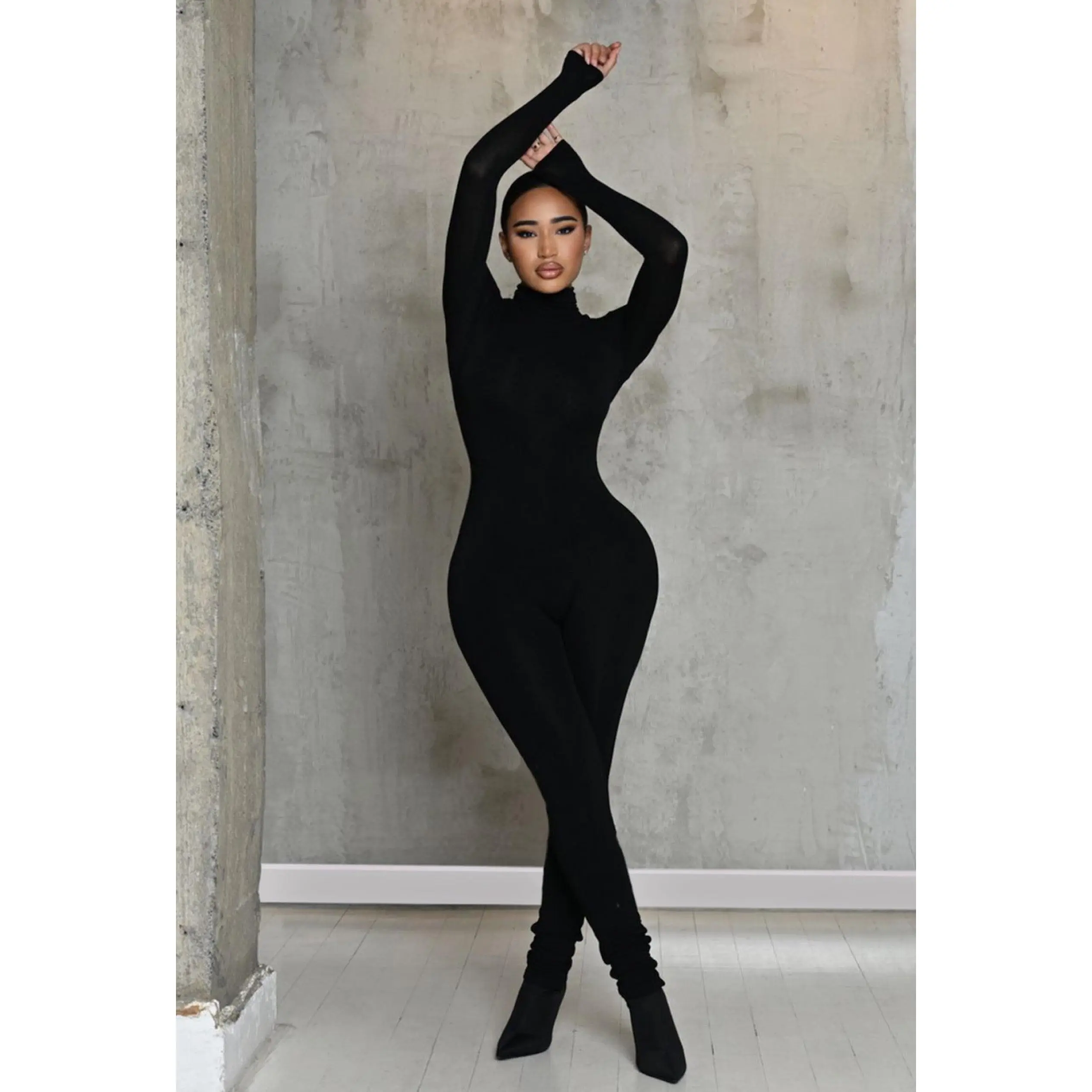 House on the Hill Bodysuit (Black) 70サイズ Matte Basix Sculpt Turtle Neck Jumpsuit - Black - TikTok Shop
