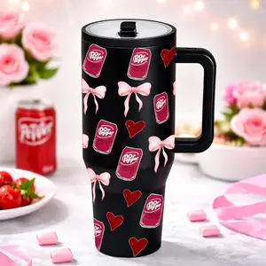 40oz Insulated Tumbler With Handle, Hydration Tumbler, Quencher Tumbler, Dr Pepper Girl All Over Print Thermal Mug, Double Wall Vacuum Cup For Hot Cold Drinks, Leak Resistant Lid, Car Cup Holder Friendly, Birthday Valentine Mother's Day Gift