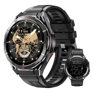 OUKITEL Military Smart Watch for GPS, 5ATM Waterproof 1.43" AMOLED 150+ Sport Modes Fitness Tracker with Compass Heart Rate Sleep Monitor for iPhone Android (FCC Certified)