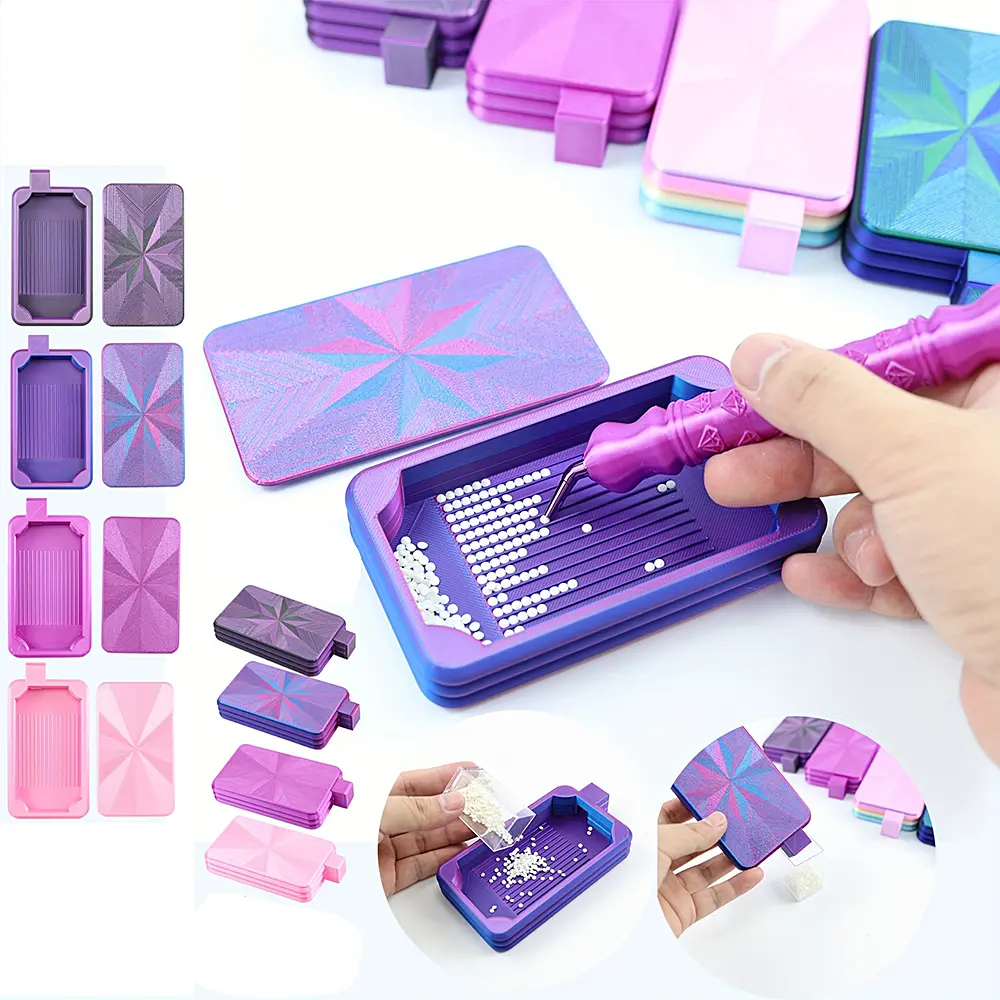 1 Pc Multi‑Function Diamond Painting Tray with Lid   5D Diamond Art Drill Organizer Diamond drawing point diamond tool accessories