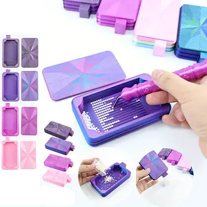 1 Pc Multi‑Function Diamond Painting Tray with Lid   5D Diamond Art Drill Organizer Diamond drawing point diamond tool accessories