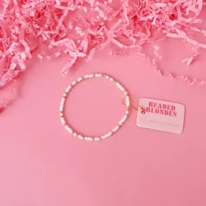 Beaded Blondes: White Sprinkle Bracelet