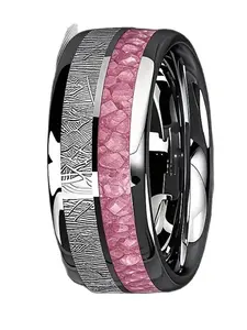 Stainless Steel Ring, Silver Color Texture Design, Unisex Simple Finger Ring, Dual Groove Fashion Accessory, Fashion Promise Ring