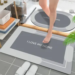2-Piece Set Quick-Drying Bathroom Anti-Slip Mat Water-Absorbing Mat Room Decoration Suitable For Hotels Homestays Indoor Bathroom Entrances