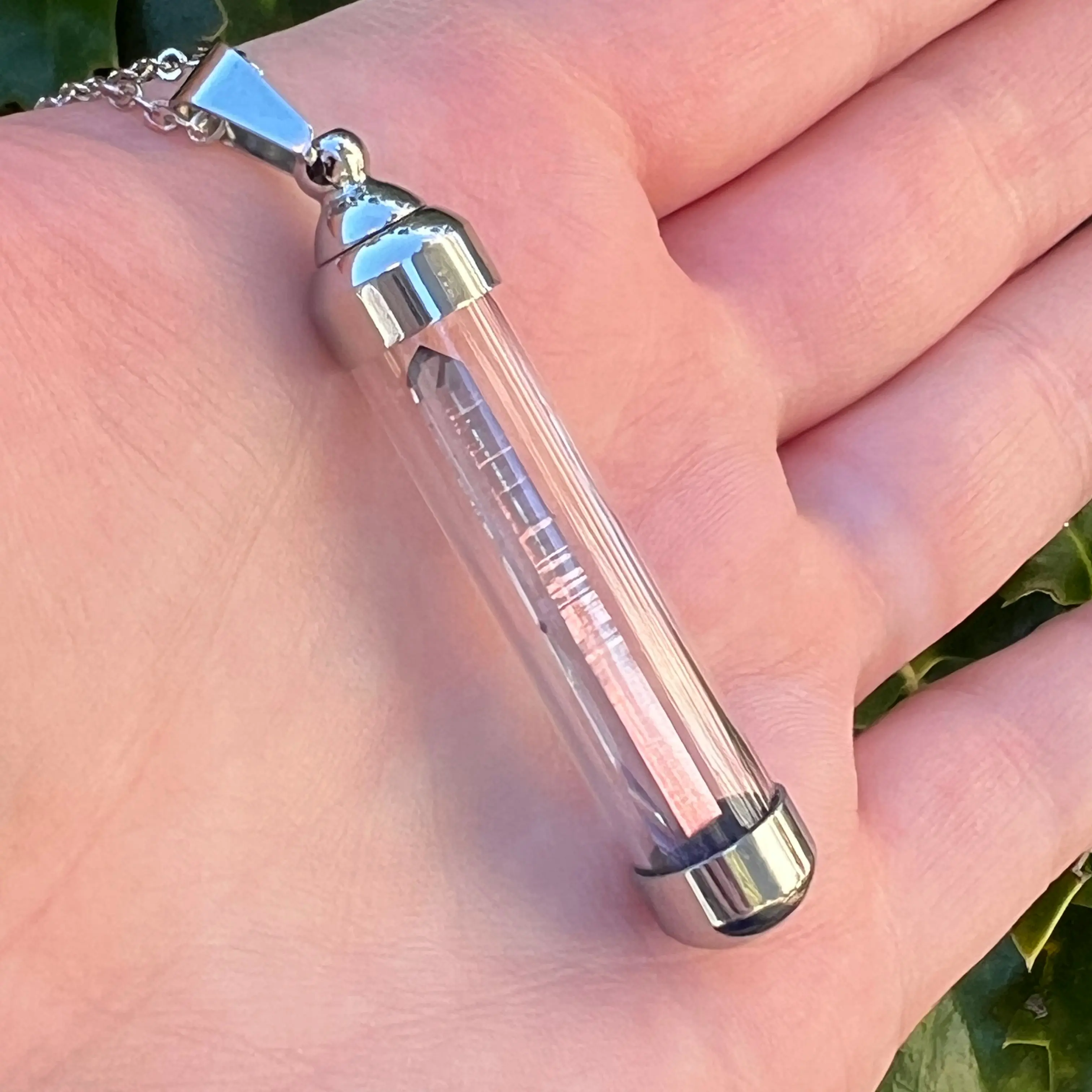 RARE Tanzine Aura Quartz Vial Pendant Violet Flame Celestial Rainbow Indigo Tanzan Aura Point Astral Travel Spiritual Psychic Awakening