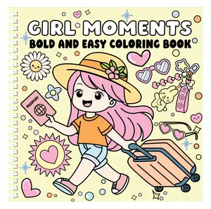 Girl Moments Bold and Easy Coloring Book - Fun Illustrations for Creative Coloring