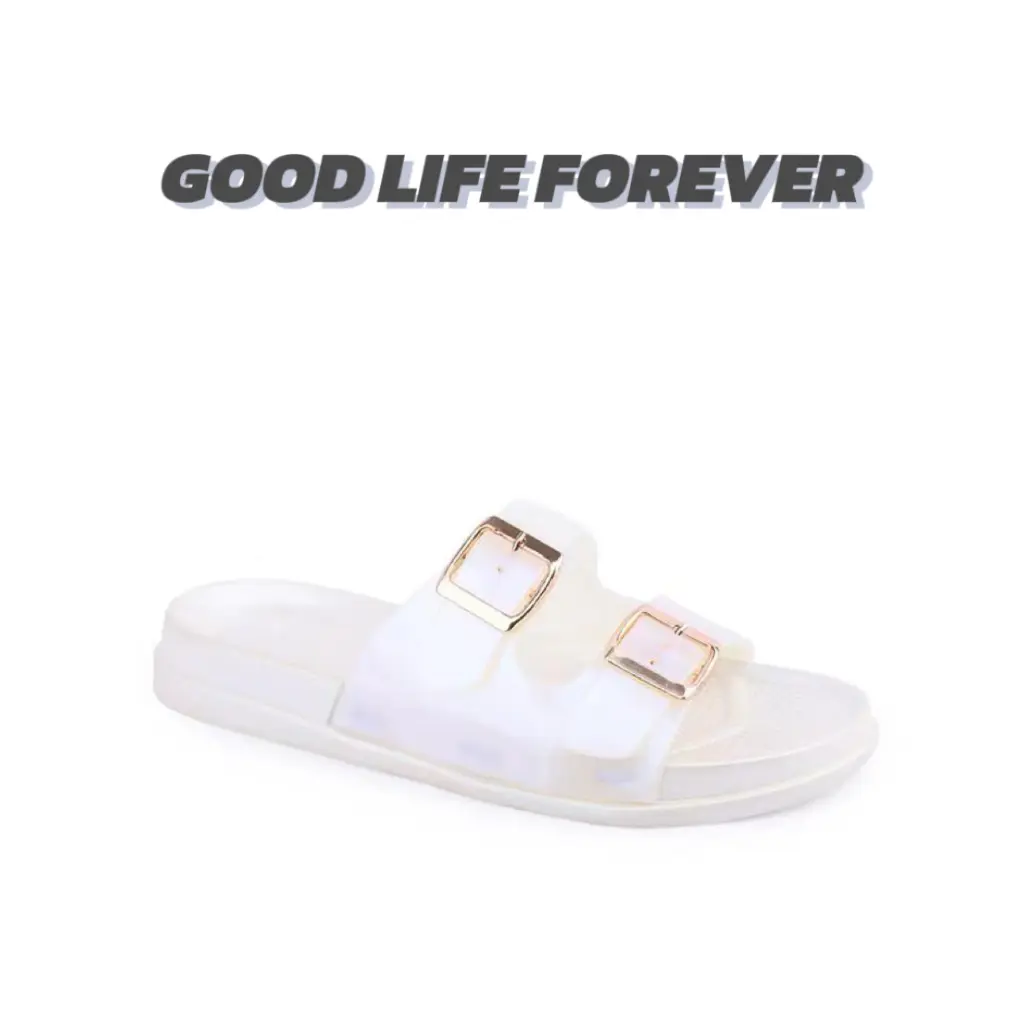【2025 New style】EVA Adjustable Double Buckle Clear Straps for Women Slides Lightweight Comfort Soft Flat Sandals Buddy Footwear Swimming Slides Girl Walking Shoes Shoe Summer