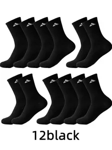 12 pairs of daily couple socks Polyester Athletic Socks cushioning breathable medium round neck training and daily sock set