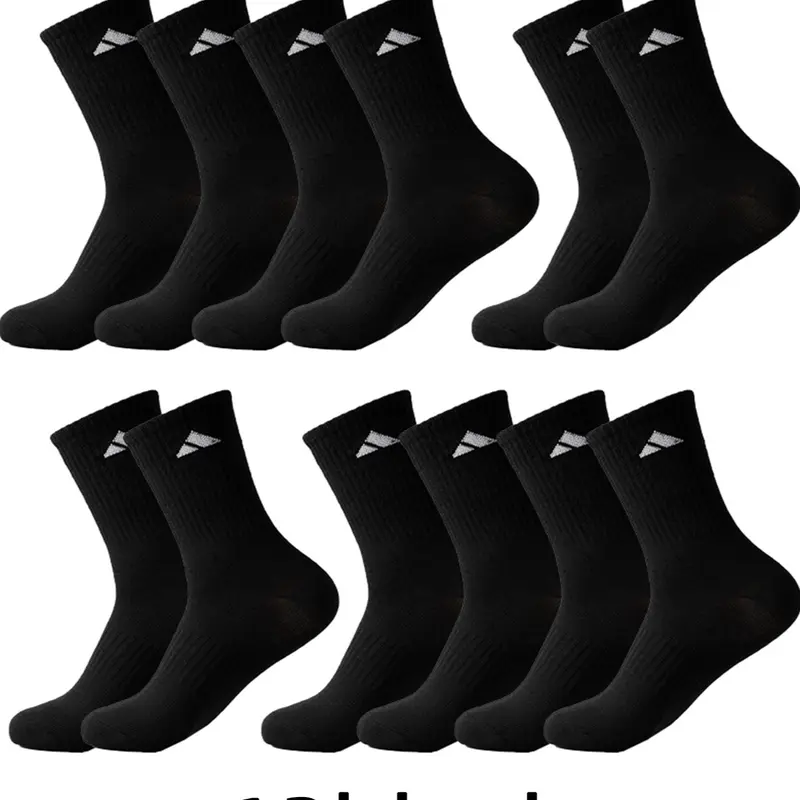 12 pairs of daily couple socks Polyester Athletic Socks Sports Socks All Season Cushioned Socks cushioning breathable medium round neck training and daily sock set