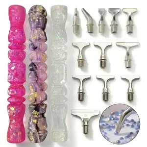【Deals For You】Artisan Resin Drill Pen Trio - Aesthetic Diamond Painting Tool Set - 3 Stylish Pens with Complete 12-Piece Metal Tip Kit