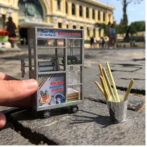 Vietnam Sugarcane Juice Cart DIY Kit Mô Hình Sài Gòn Thu Nhỏ - Xe Nước Mía