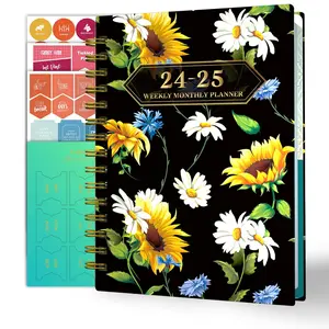 2024-2025 Planner - July 2024 - June 2025, Planner 2024-2025 Daily Weekly and Monthly, 8.4" X 6", 12-Month Academic Planner with Spiral Bound, Stickers & Sticky Tabs, Sunflower Daisy