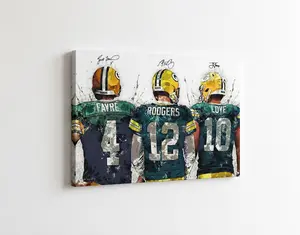 ordan Love Aaron Rodgers Brett Favre Rugby Star Poster 1 Canvas Poster Bedroom Decor Landscape Office Room Decor Gift, Wall Art, Decoration Artistic