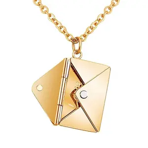 Love Letter Envelope Necklace,Locket Envelope Necklace with personalized Message Letter a Love for Women Stainless Steel Jewelry for Mom Wife Bestfriend